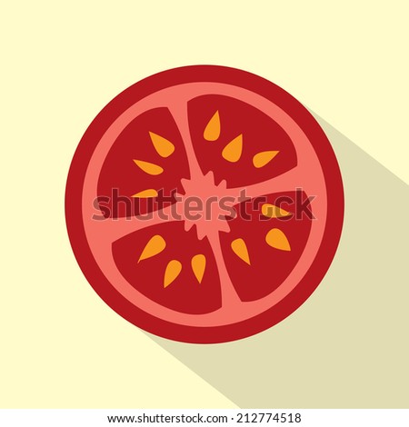 Flat Design Tomato Icon Vector Illustration Royalty-Free Stock Photo #212774518