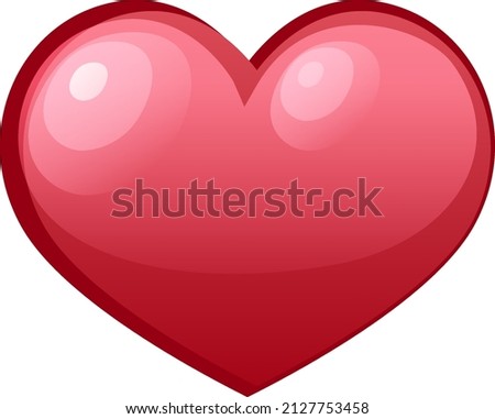 Glossy red heart isolated illustration