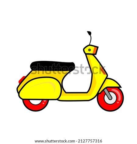 Yellow motorcycle transportation toy vector