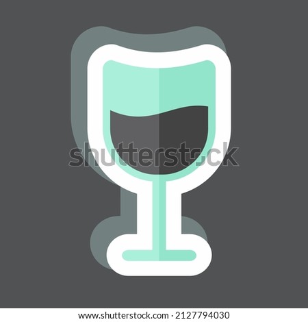 Cocktail Sticker in trendy isolated on black background