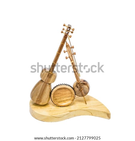 musical instruments on a white background.