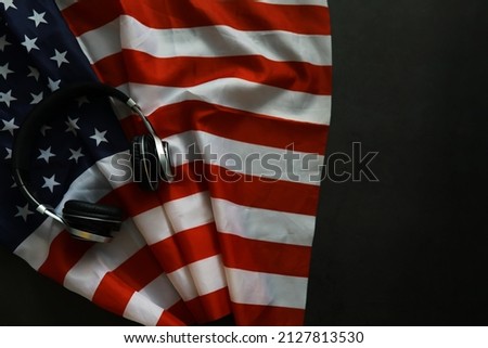 Symbol of the United States of America flag. Independence background. Striped American flag.