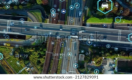 Transportation and technology concept. ITS (Intelligent Transport Systems). Mobility as a service. Royalty-Free Stock Photo #2127829091