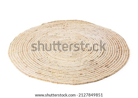 Wicker carpet on white background Royalty-Free Stock Photo #2127849851