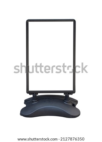 Black colour commercial display stand isolated on white