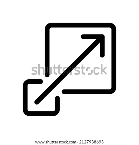 Scalability icon in flat style. Scalable line symbol in black isolated on white. Simple abstract icon in black. . Line vector design for web site, UI, mobile app.