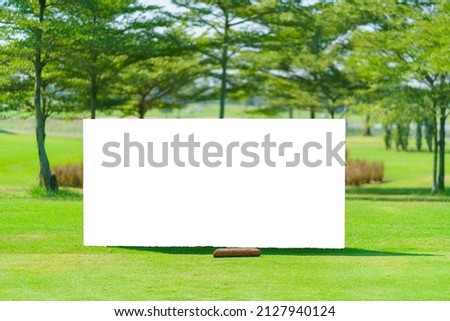 Mockup image of Blank billboard white screen posters billboard for advertising Sponsor in Golf course activity.