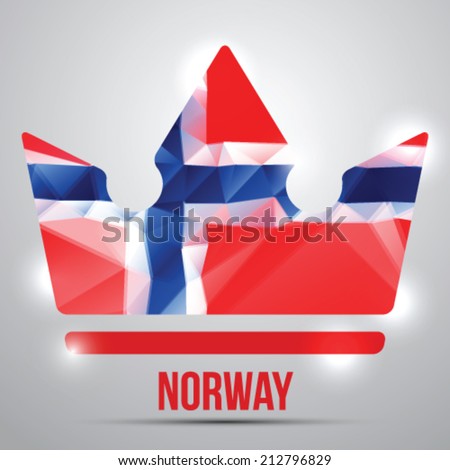 Crown with Norway Flag, isolated on white