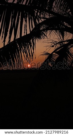 A raw picture of the setting sun in a scenic backdrop