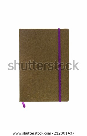 Close up Brown Diary Book on white background. 