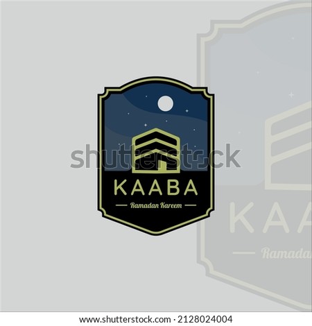 kaaba islamic emblem logo vector illustration template icon graphic design