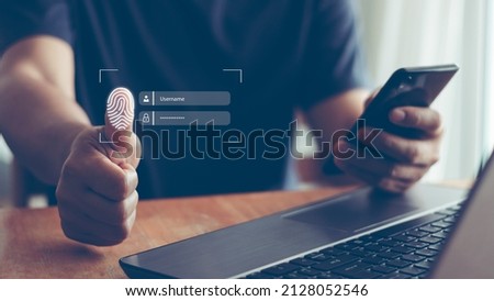 cyber security in two-step verification, Login, User, identification information security and encryption, Account Access app to sign in securely or receive verification codes by email or text message. Royalty-Free Stock Photo #2128052546