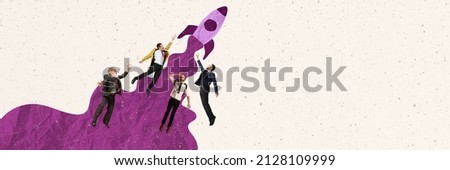 Creative design. Group of employees, analytics working on launching of new business project. Creating profitable business strategy together. Concept of career development, teamwork, success Royalty-Free Stock Photo #2128109999