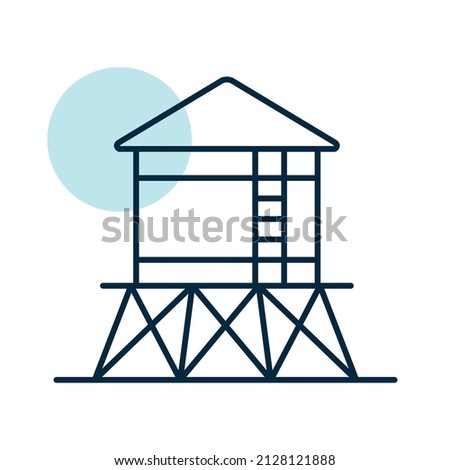 Water tower isolated icon. Agriculture sign. Graph symbol for your web site design, logo, app, UI. Vector illustration, EPS10.