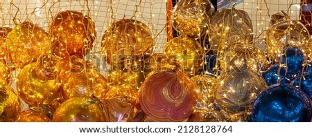 colored balloons and ornamental LEDs