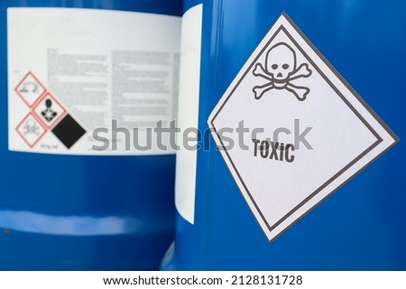 Toxic symbol on the chemical tank