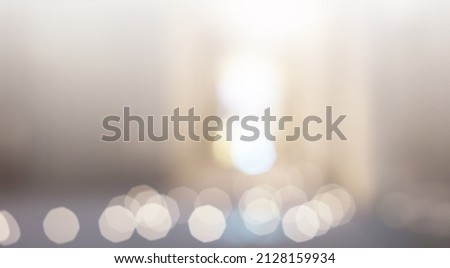 Abstract blur soft focus soft blinking light beige horizontal copy space background. 