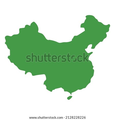 Map of mainland China. Countries in Asia. Vectors. Royalty-Free Stock Photo #2128228226