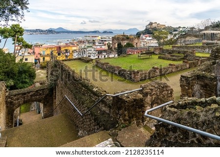 View of Baiae archaeology park located on the scenic Gulf of Naples, Campania region, Italy Royalty-Free Stock Photo #2128235114