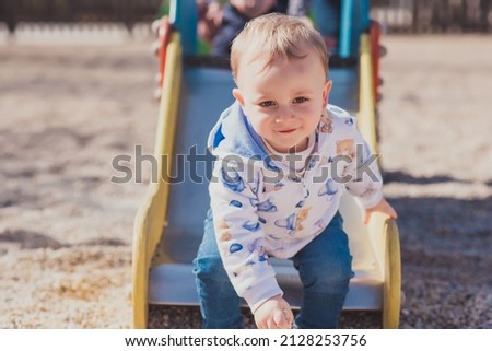 happy boy playing in the park