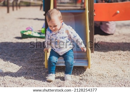 happy boy playing in the park