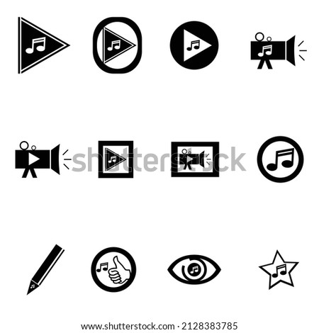 
Collection of vector concepts about music icons and music videos