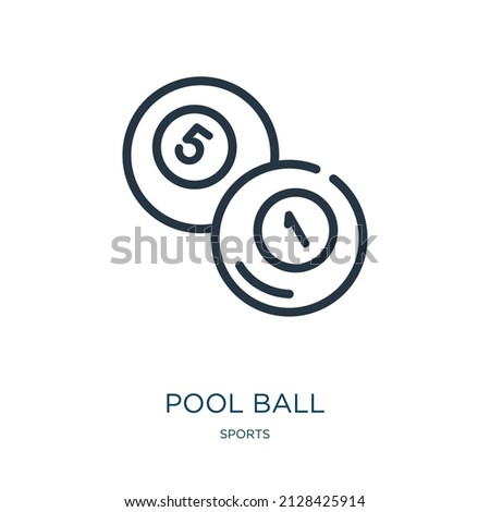 pool ball thin line icon. ball, game linear icons from sports concept isolated outline sign. Vector illustration symbol element for web design and apps.