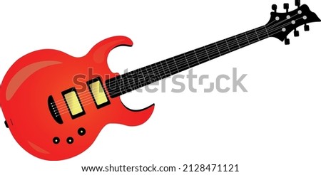A red electric guitar vector illustration