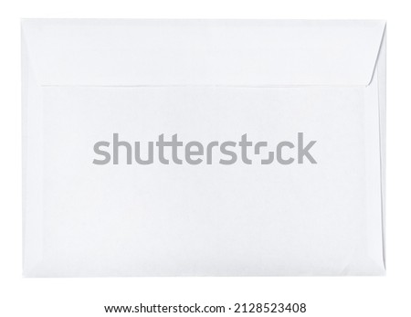 Blank envelope isolated on white background. top view