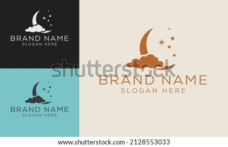 Set of simple moon line icons. Logo for dream, natural moon, mubarak, eid, childhood, moonlight, beach moon. Perfect for web apps and mobile. Royalty-Free Stock Photo #2128553033