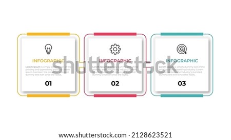 Business infographic template. Thin line design label with icon and 3 options, steps or processes. Royalty-Free Stock Photo #2128623521