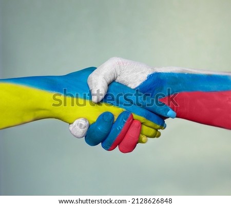 Concept of understanding and reconciliation between the two states Russia and Ukraine. Say no to the war between these two countries