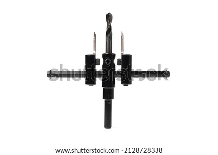 professional carpenter's tool, ballerina wood drill with variable geometry of cutting, for round holes isolated on a white background