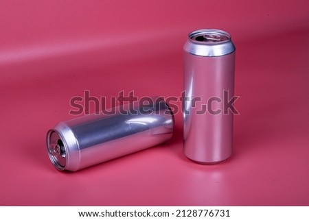 Can on bright pink background