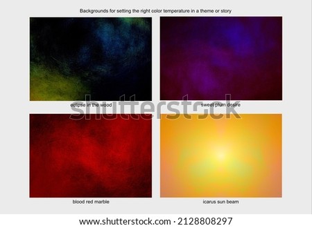 Colored stone background with different color temperatures