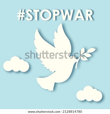 Dove of Peace into the Sky International Day of Peace Stop War Paper Cut Style