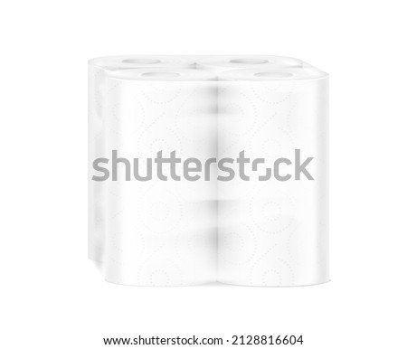 Set of wrap paper roll mockup. Vector illustration isolated on white background. Can be use for template your design, presentation, promo, ad. EPS10.	
