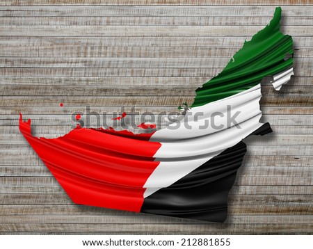 United Arab Emirates state Flag with horizontal wood