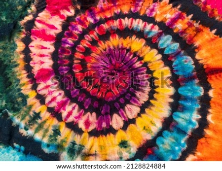 Current Fashion Trending Colorful Reverse Bleach Fabric Abstract Tie Dye Swirl Design