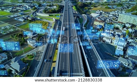Transportation and technology concept. ITS (Intelligent Transport Systems). Mobility as a service. Royalty-Free Stock Photo #2128830338