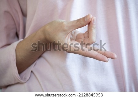 Front plane of Prana mudra with copy space Royalty-Free Stock Photo #2128845953
