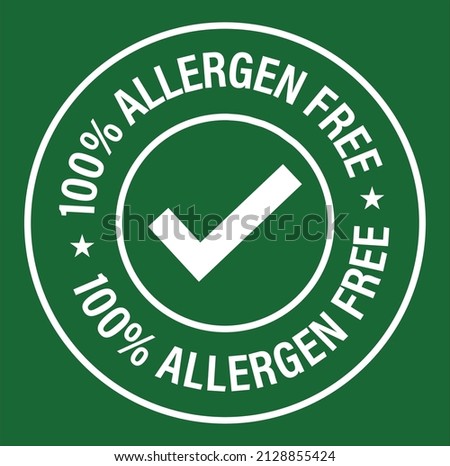100% allergen free vector icon, allergen free abstract.