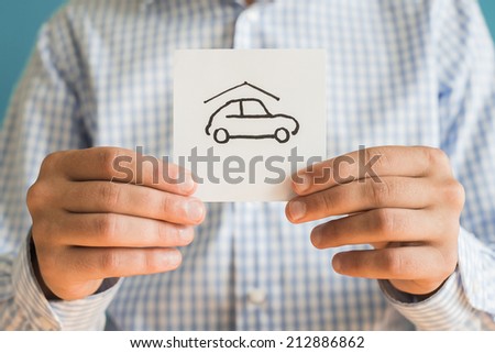 Picture icon car garage in hand