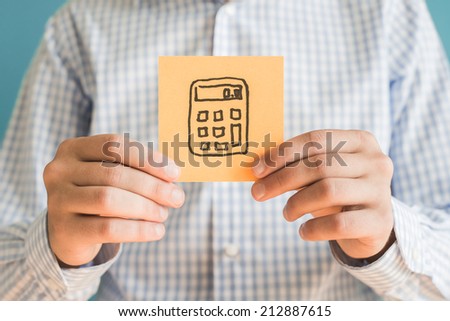 Picture icon calculator in hand