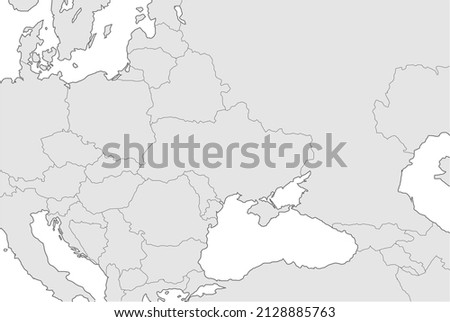 Map illustrations of Ukraine, Russia and neighboring countries ( no text ) Royalty-Free Stock Photo #2128885763