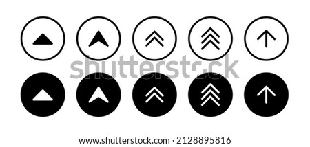 Swipe up and down arrow vector icons set. Black and line swipe arrow to open page Royalty-Free Stock Photo #2128895816