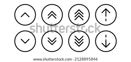 Swipe up and down arrow vector icons set. Pull up vector isolated symbol. Finger swipe arrow to open page Royalty-Free Stock Photo #2128895846