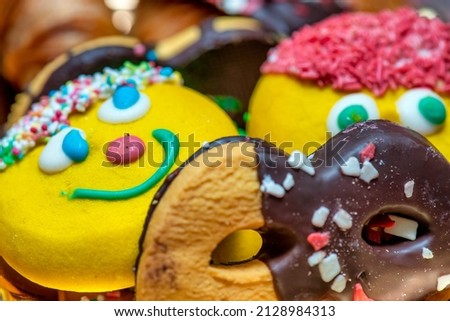 Colorful home made cookies on a tray