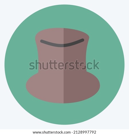 Hat Icon in trendy flat style isolated on soft blue background