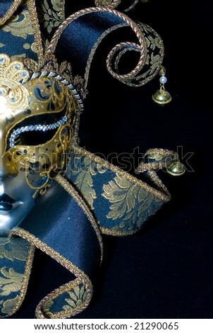 Venetian mask on black background